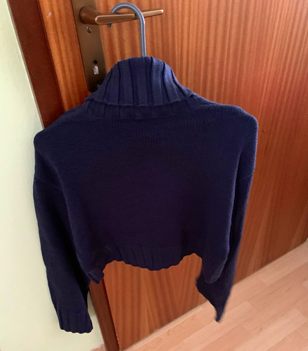 Damen crop pullover blau - damen, crop-pullover